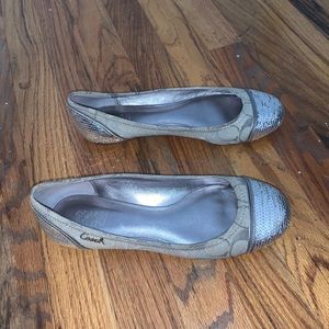 Coach grey/sequin 7.5M ballet flats